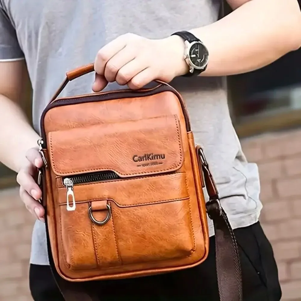 NWT 2 Pc Carlkimu Bag & Wallet Set Vintage Tan Camel Shoulder Multi-Pocket Bag